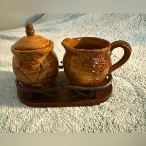 Cracker Barrel Rustic Brown Ceramic Set